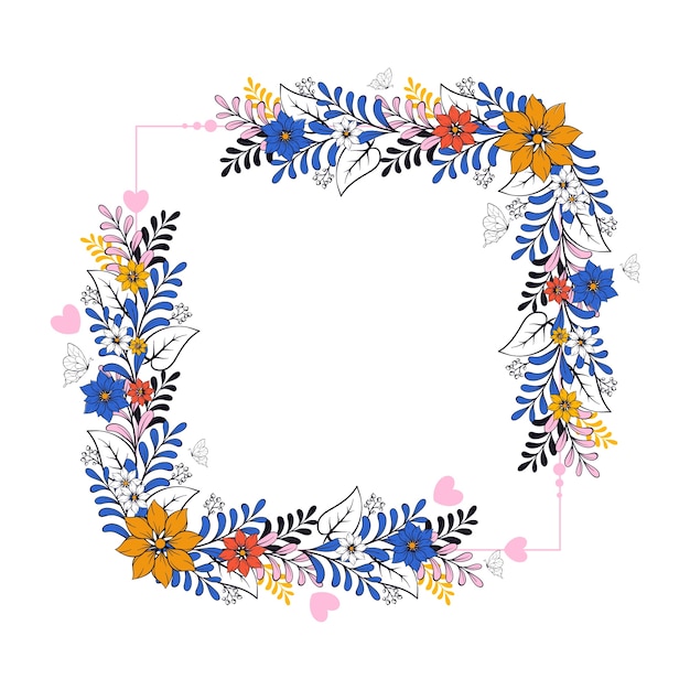 Free PSD floral frame