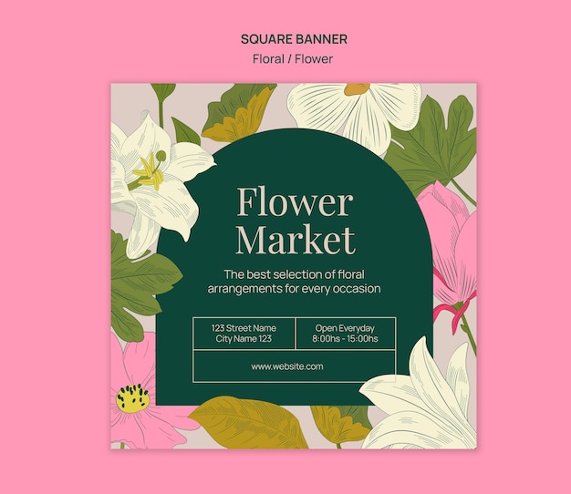 Free PSD floral  market template