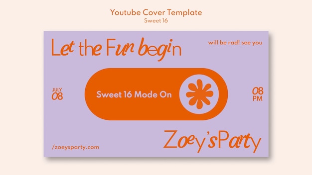 Floral sweet 16 youtube cover template