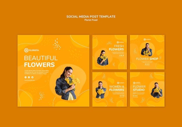 Free PSD florist concept social media post