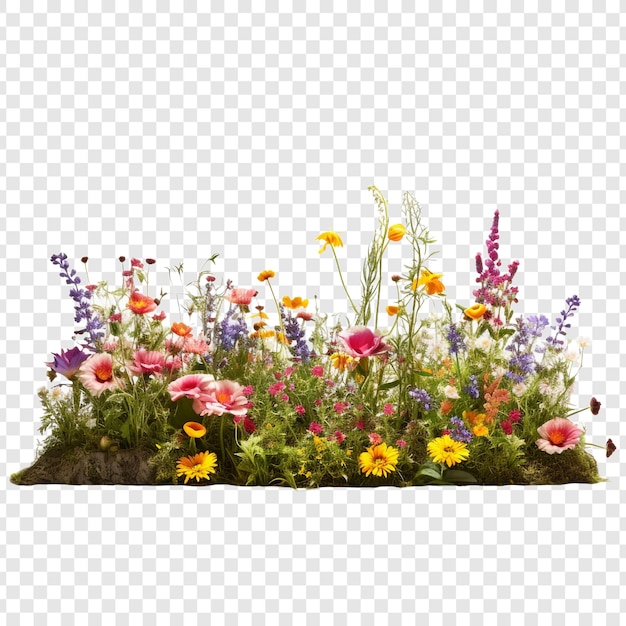 Free PSD flower bed isolated on transparent background