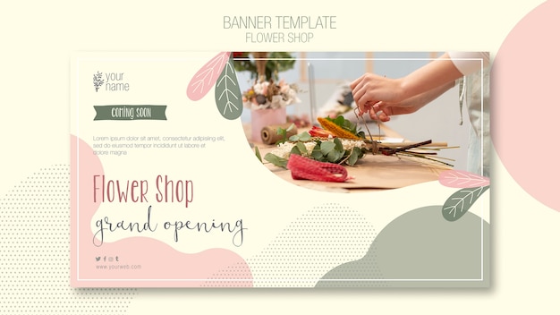 Free PSD flower shop banner template