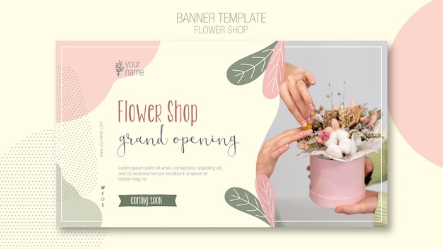 Free PSD flower shop banner template