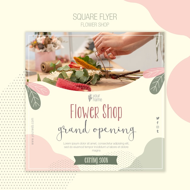 Free PSD flower shop flyer template