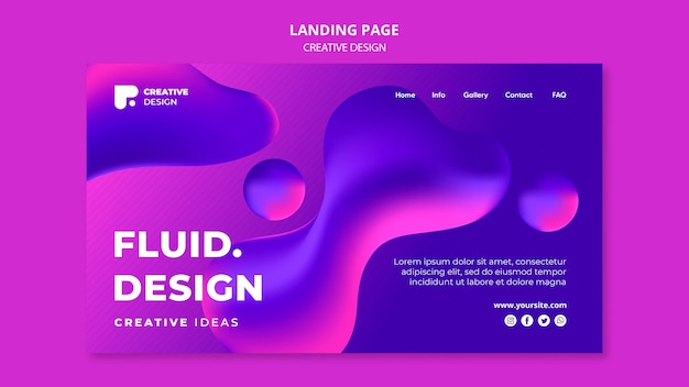 Fluid design landing page template