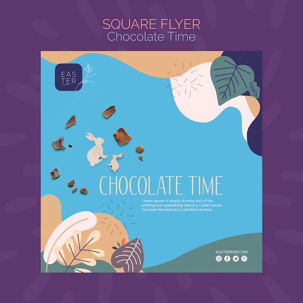 Free PSD flyer template with chocolate theme