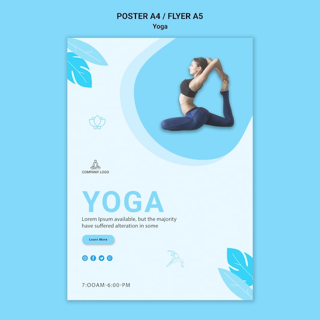 Free PSD flyer template for yoga exercise