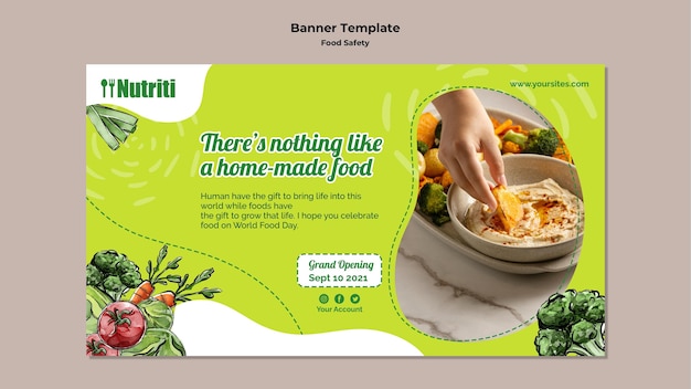 Free PSD food safety banner template