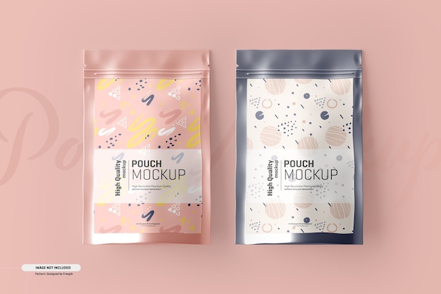 Free PSD food supplement pouch packaging mockup