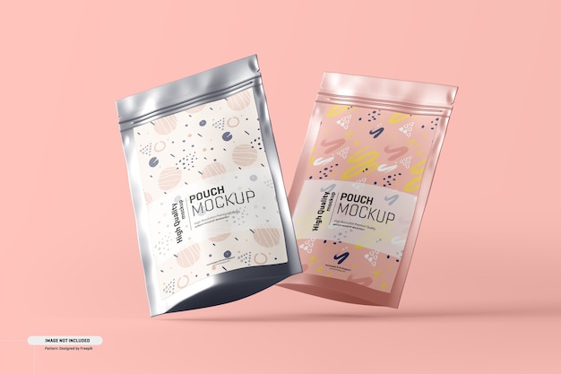 Free PSD food supplement pouch packaging mockup