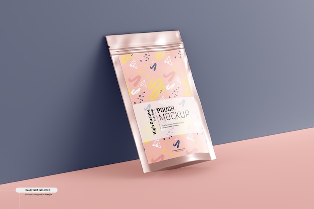 Food supplement pouch packaging mockup