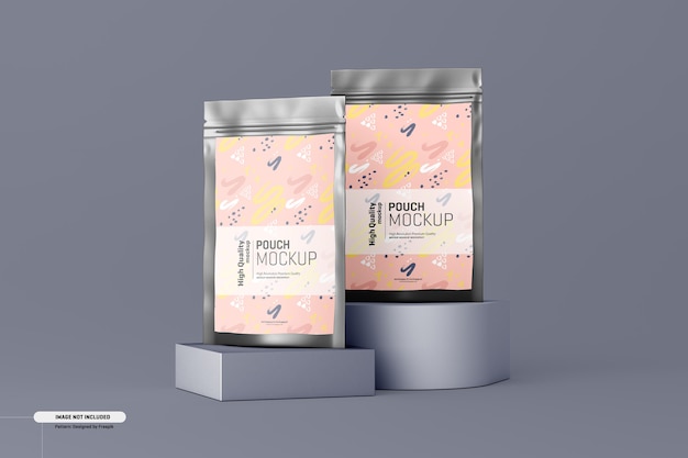 Free PSD food supplement pouch packaging mockup