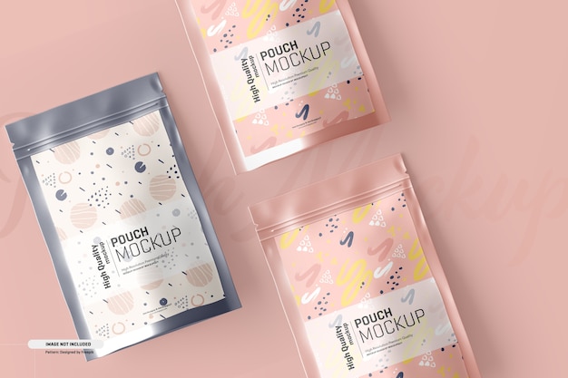 Free PSD food supplement pouch packaging mockup