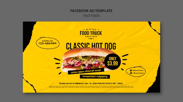 Free PSD food truck social media promo template