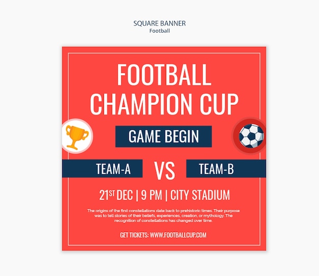 Free PSD football  template design