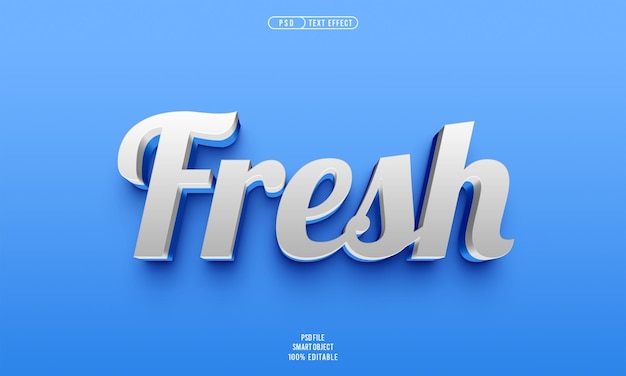 Free PSD fresh 3d editable text effect