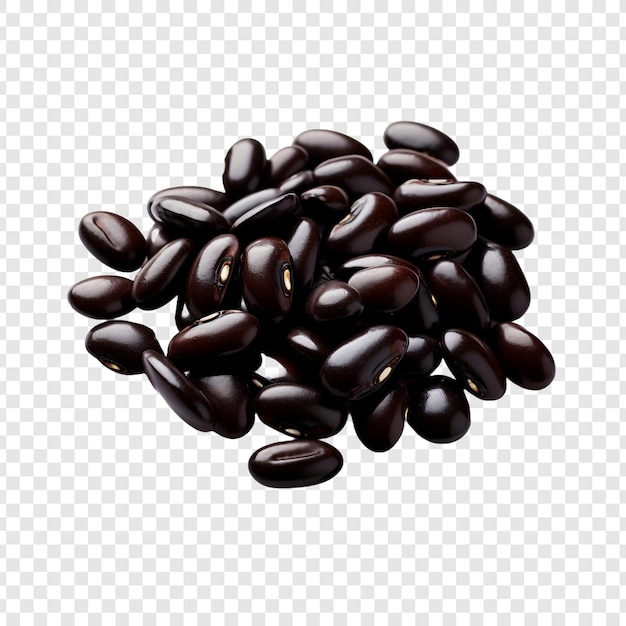 Free PSD fresh black beans isolated on transparent background