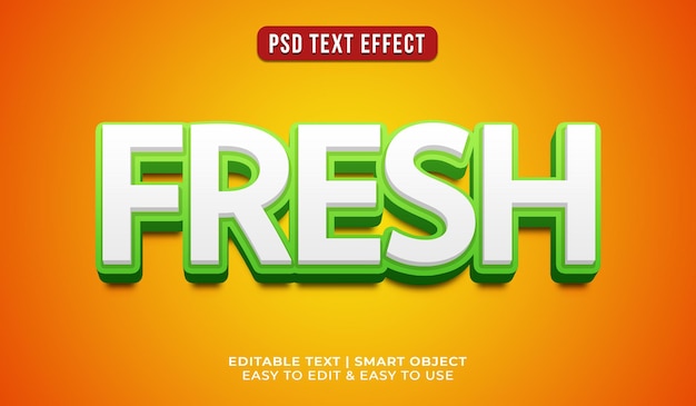 Free PSD fresh editable text effect