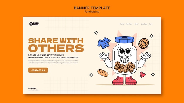 Free PSD fundraising event landing page template