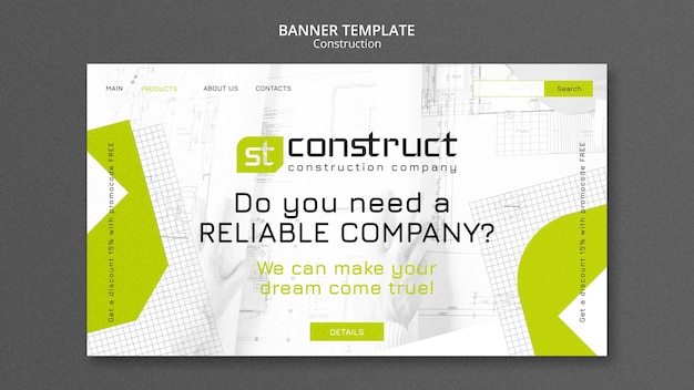 Geometric construction project banner