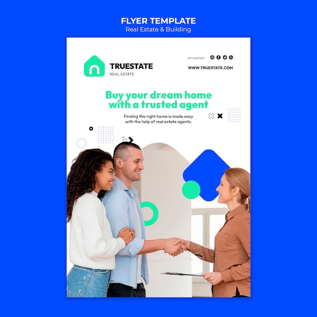 Free PSD geometric real estate flyer template