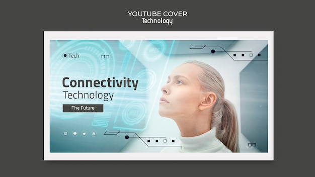 Free PSD geometric technology innovation youtube cover