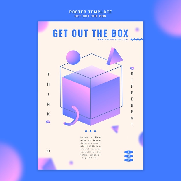 Free PSD get out the box concept poster template