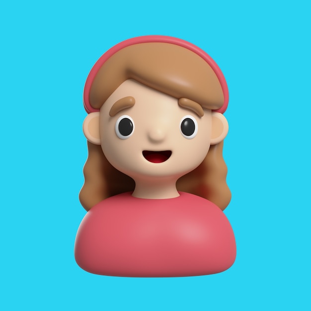 Free PSD girl avatar emoji 3d icon