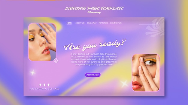 Free PSD giveaway landing page template design