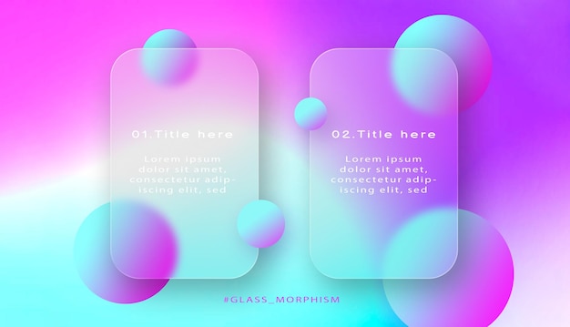 Free PSD glass morphism effect with gradient color background