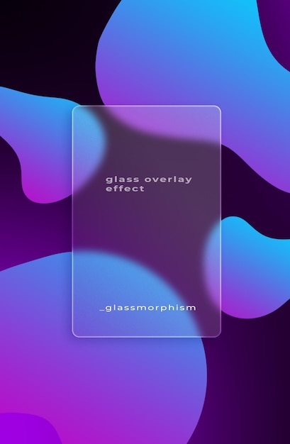 Free PSD glass morphism effect with gradient color background