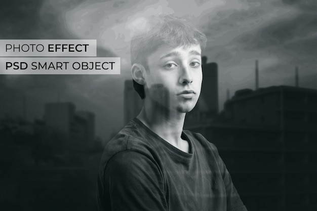 Free PSD glass reflection photo effect