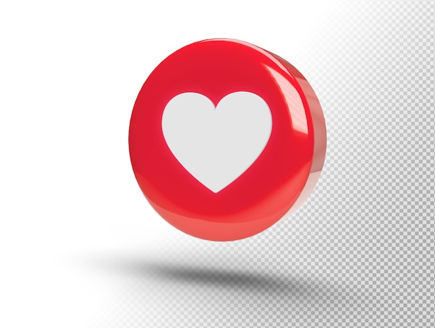 Free PSD glowing love symbol on a realistic 3d circle