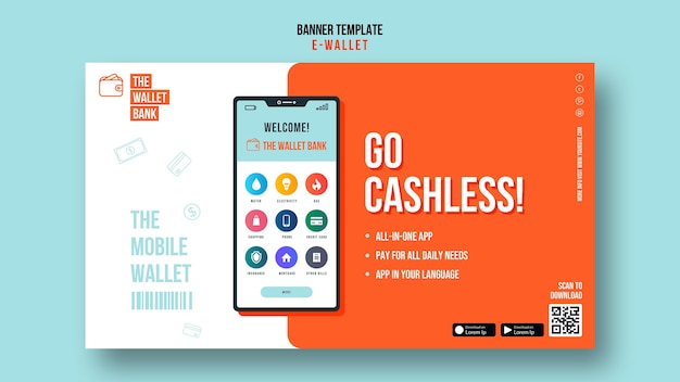 Free PSD go cashless banner template