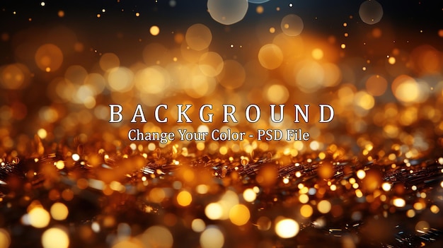 Free PSD gold abstract bokeh background