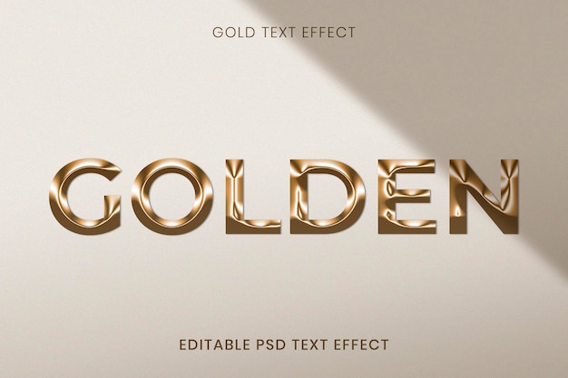 Free PSD gold editable psd text effect