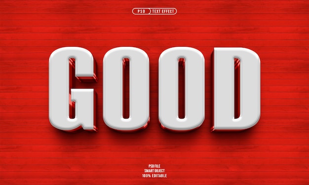 Free PSD good 3d editable text effect