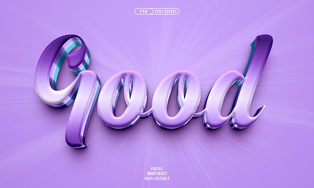 Free PSD good 3d editable text effect