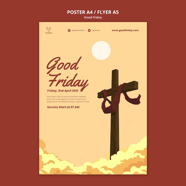 Good friday social poster template