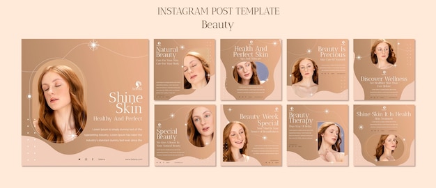 Free PSD gradient beauty template design