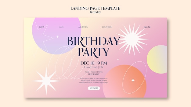 Free PSD gradient birthday template