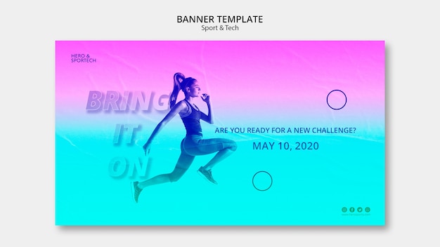 Free PSD gradient bring it on quote banner template