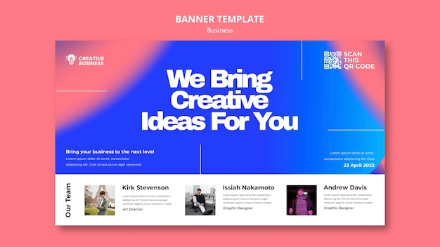 Free PSD gradient business banner template