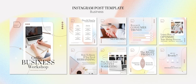 Free PSD gradient  business plan instagram posts