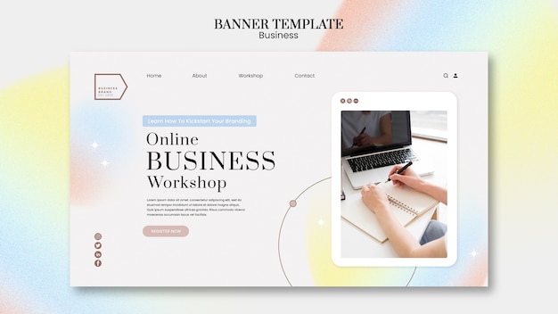 Free PSD gradient  business plan landing page template