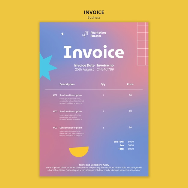 Gradient business strategy invoice template