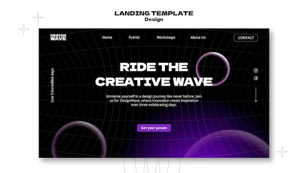 Free PSD gradient design concept landing page template