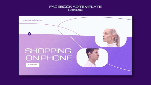 Free PSD gradient e-commerce facebook template