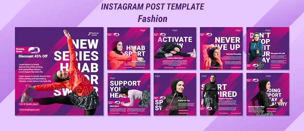 Free PSD gradient fashion trends instagram posts