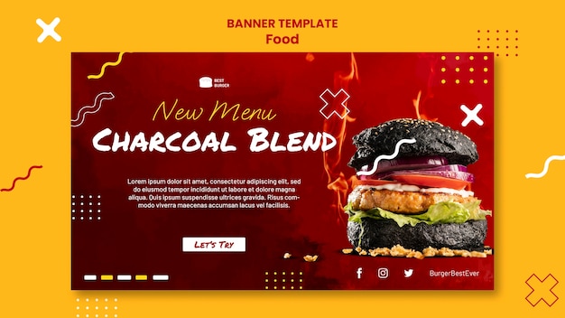 Free PSD gradient food banner template design